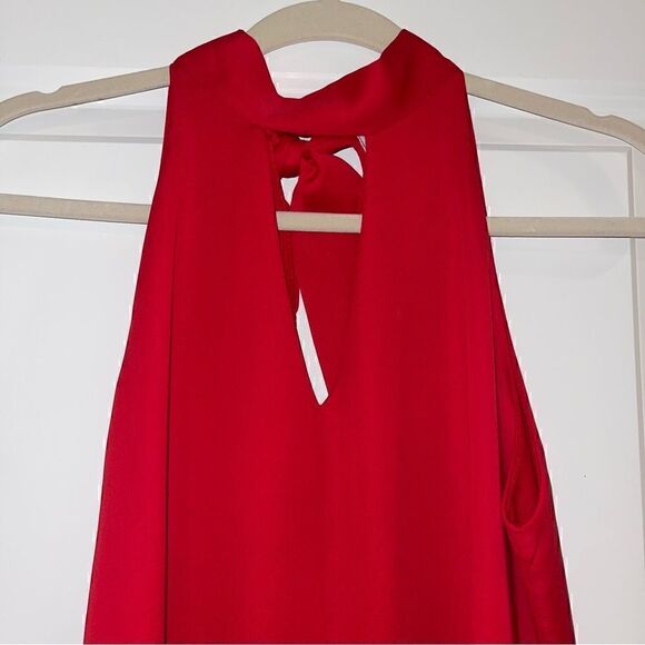 Meghan Los Angeles Red Tie Neck Dress - Picture 3 of 7
